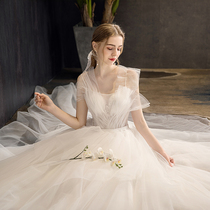  French light wedding dress 2021 new bride princess forest dreamy simple little man travel super fairy dress female