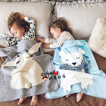 ins Europe and the United States Baby air conditioning quilt blanket Childrens knitted blanket Baby blanket photo background blanket towel