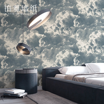 Blue sky white clouds wallpaper creative sky clouds dark clouds wallpaper Nordic style living room bedroom background wall European and American style