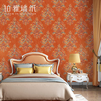 European style Damascus 3D gilded non-woven wallpaper bedroom living room TV background high-grade luxury wallpaper