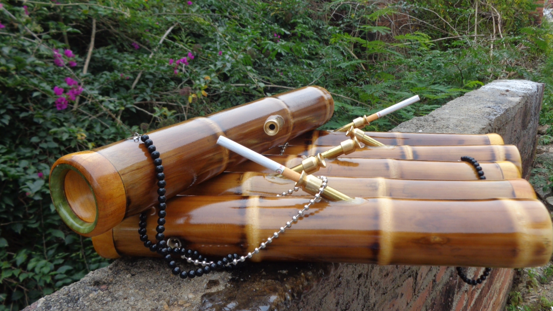 竹水烟筒喜悦高级版 短款 广东烟具 玉石木嘴 包邮 刻字刻画