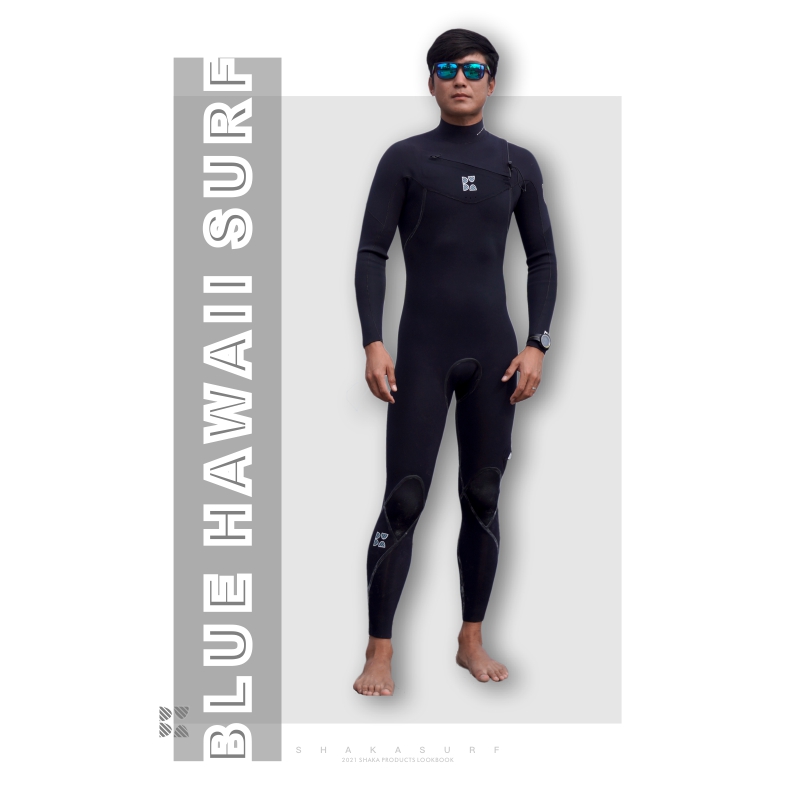 (SHAKA Surfing)BLUEHAWAII X SHAKA joint 3 2mm professional wet suit cold suit male full body