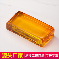 Transparent silver-plated crystal brick ultra-white solid glass brick partition wall perforated square glass block frosted crystal brick