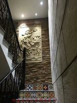 Beautiful sandstone sculpture decoration Sandstone lotus picture wall decoration Sandstone lotus flower background wall decoration