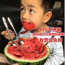 100 water fruit store to send watermelon spoon to dig watermelon spoon stainless steel disposable watermelon spoon to eat watermelon spoon