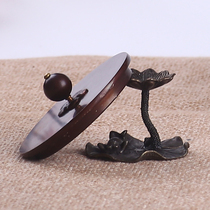 Iron pot cover with pure copper ornaments retro kung fu tea ceremony accessories copper pot cover bracket pure handmade cover tea set