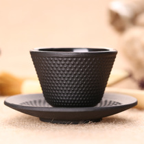 Cast Iron Tea Cup Japanese iron cup pig iron Cup handmade tea ceremony accessories iron rich cup retro coaster tea set