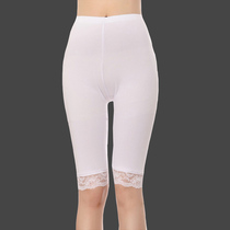 Underpants for women Summer pure cotton lace 50% pants in black white with increased code anti-walking light safety pants
