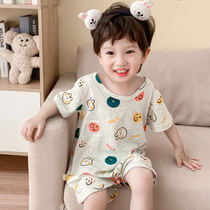 Summer Pure Cotton Boneless Sleeping Dress Thin anti-kick baby one-piece clothes short sleeves Men and womens home Clothing Breathable Pyjamas