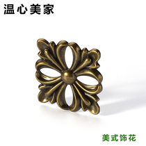 American furniture Door frame column foot decoration Iron sheet Qingguo old electroplated zinc alloy Capuchin sketch case decorative flower