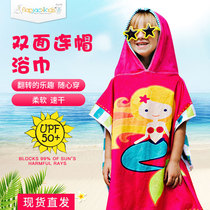 flapjackids children's double-faced bath towels are covered in sun suction baby quick dry bathrobe swimming in the beach