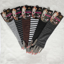 Long knitted half gloves half finger wrist arm arm sleeve hand sleeve hand socks fake sleeve men and women autumn and winter thin