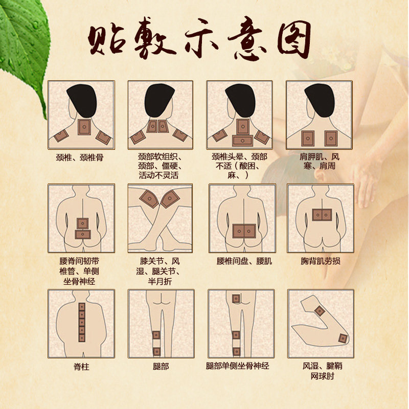 艾叶贴排毒祛湿艾灸贴艾草艾叶穴位热灸肩颈贴 千腰腿贴 颈椎贴帝