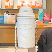 Japanese straw thermos cup ladies high-value large capacity 520ml strap portable high-end exquisite water Cup