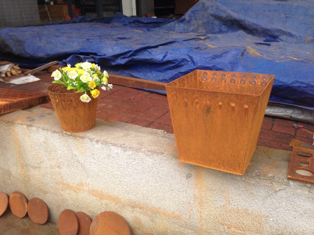 考登钢花盆 耐候钢花盆 铁制花盆 红锈花盆