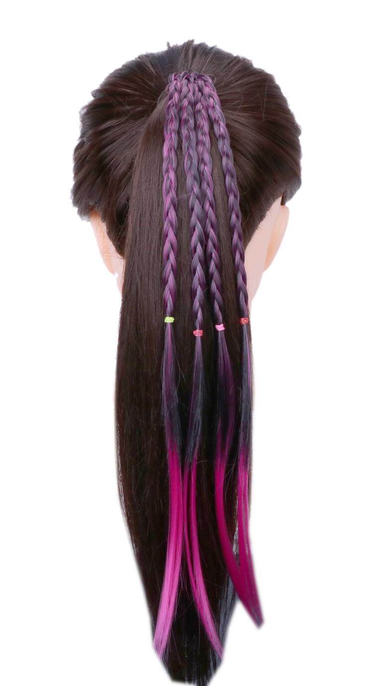 儿童麻花辫头发饰品皮筋发圈女孩假发扎马尾造型拍照表演女童发饰