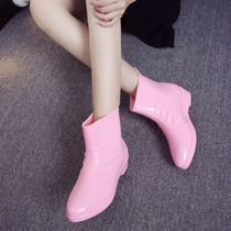 Spring Summer Rain Shoes Water Shoes Female girls Low-to-barrel Anti-slip Soft Bottoms Tide Carwash Garnter Soft Bottom Four Seasons Sweet and rubber shoes