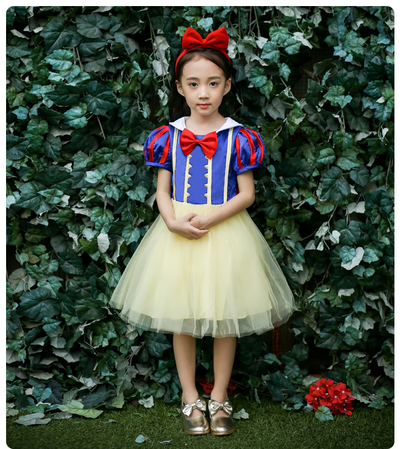 白雪公主裙子女童蓬蓬裙cosplay六一节儿童服装舞会表演服演出服