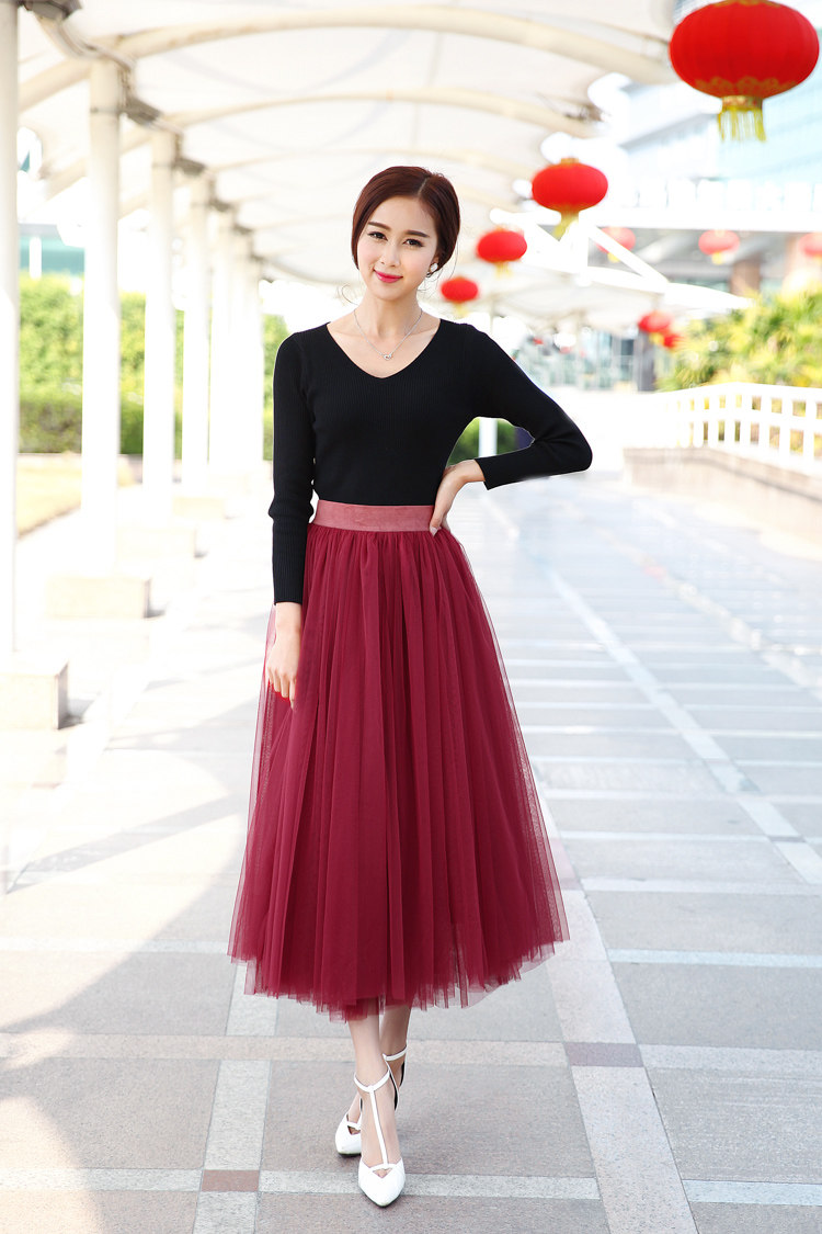 春夏新款韩版网纱8米大摆裙半身裙长裙李多海同款