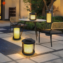 Modern Outdoor New Chinese Solar Grass Terrace Lamp Villa Courtyard Iron Cage Floor Lamp Garden Landscape Leading Street Lights