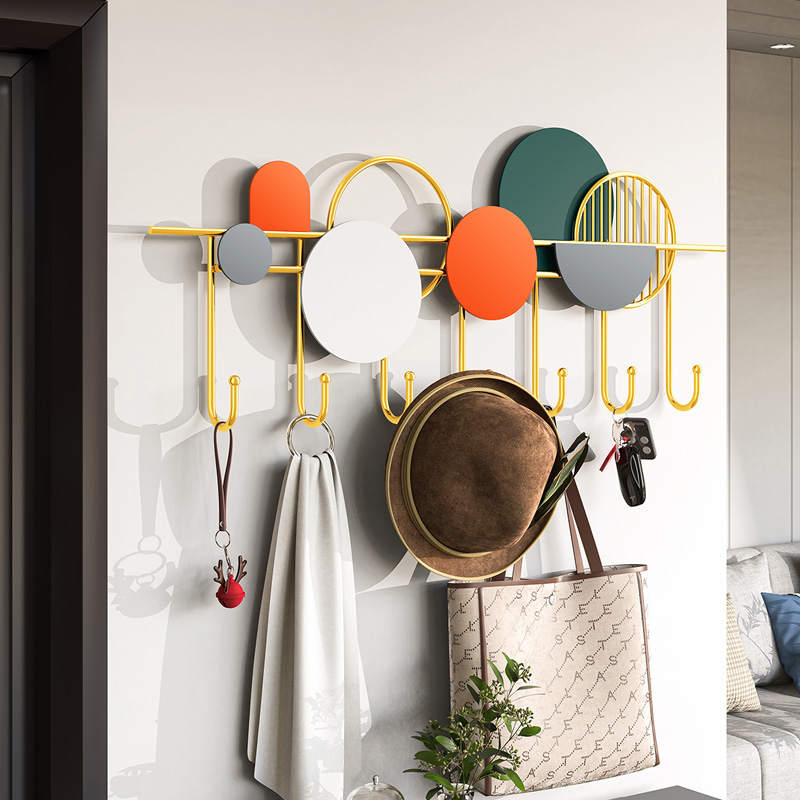 Non-perforated clothes hook door entrance porch light luxury creative clothes hook door hanger wall hanging wall