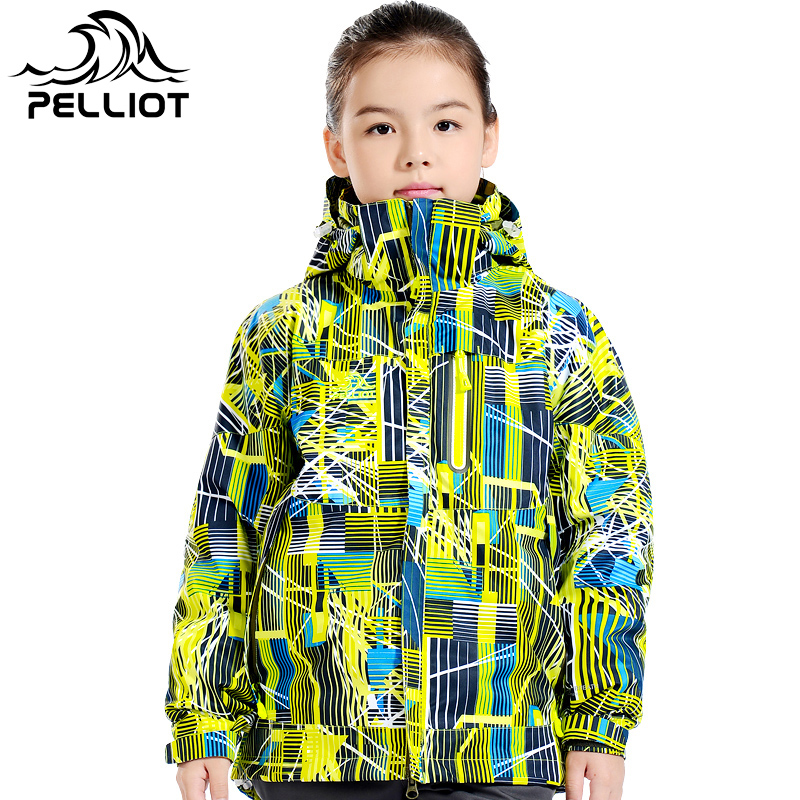 法国PELLIOT儿童冲锋衣 男童女童户外三合一透气登山服两件套产品展示图1