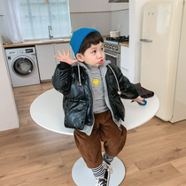Boys cotton clothes childrens cotton clothes winter clothes fake two baby hooded Korean coat casual warm fashion tide