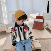 Boys autumn childrens clothes 2021 new foreign baby long sleeve polo shirt spring and autumn childrens coat tide