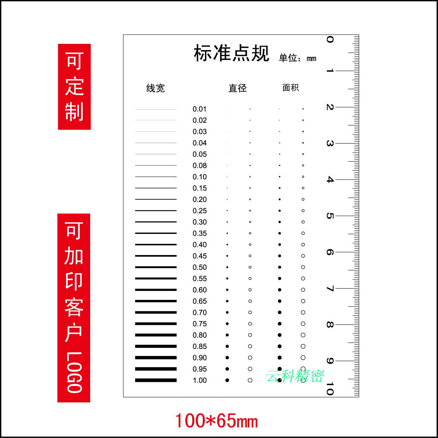 高精密点线规促销污点规点污卡菲林尺卡规测量具外观qc品质验f-34