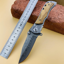 Outdoor Folding Knife Damascus Tattoo Stainless Steel Sharp Camping Mini Portable Cutting Fruit Fishing Survival Cutter