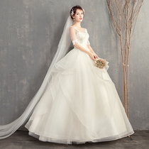 The main wedding dress 2019 new bride actress Kong Sen department Hepburn light French shake the same net red shake the little man