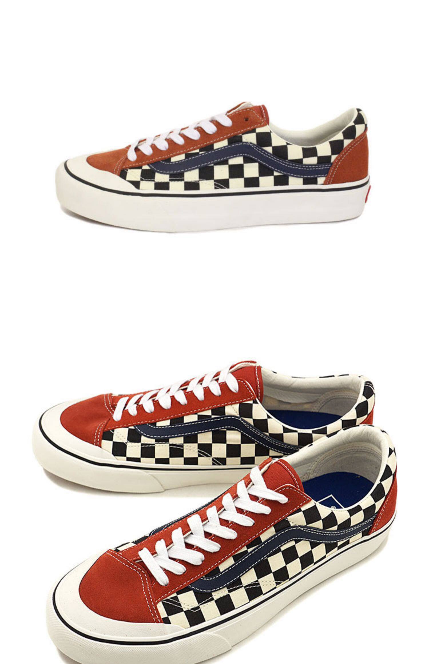 范斯vans style 36 黑白棋盘格脏橘男女低帮休闲板鞋vn0a3zcjxmv