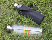 Outdoor travel travel portable 1 8L super large capacity Cup high boron glass glass heat-resistant explosion-proof water cup delivery cup set