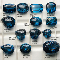 Millennium cut fireworks cut Emperor blue London blue Topa stone bare stone interface heart-shaped oval water drop long square ring