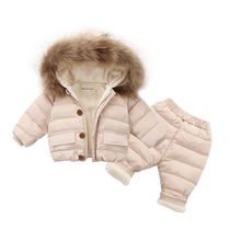 New baby down jacket suit 1-6 years old childrens clothing Boys and girls winter clothing two-piece baby jacket foreign style