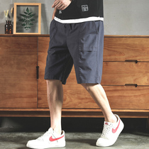 Tide brand cotton and linen shorts mens summer thin ins trend old personality loose sports casual linen five-point pants