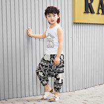 Children's Elephant Cartoon Suit Summer New 2021 Korean Baby Vest 2-piece Tide Boys Suit Thin