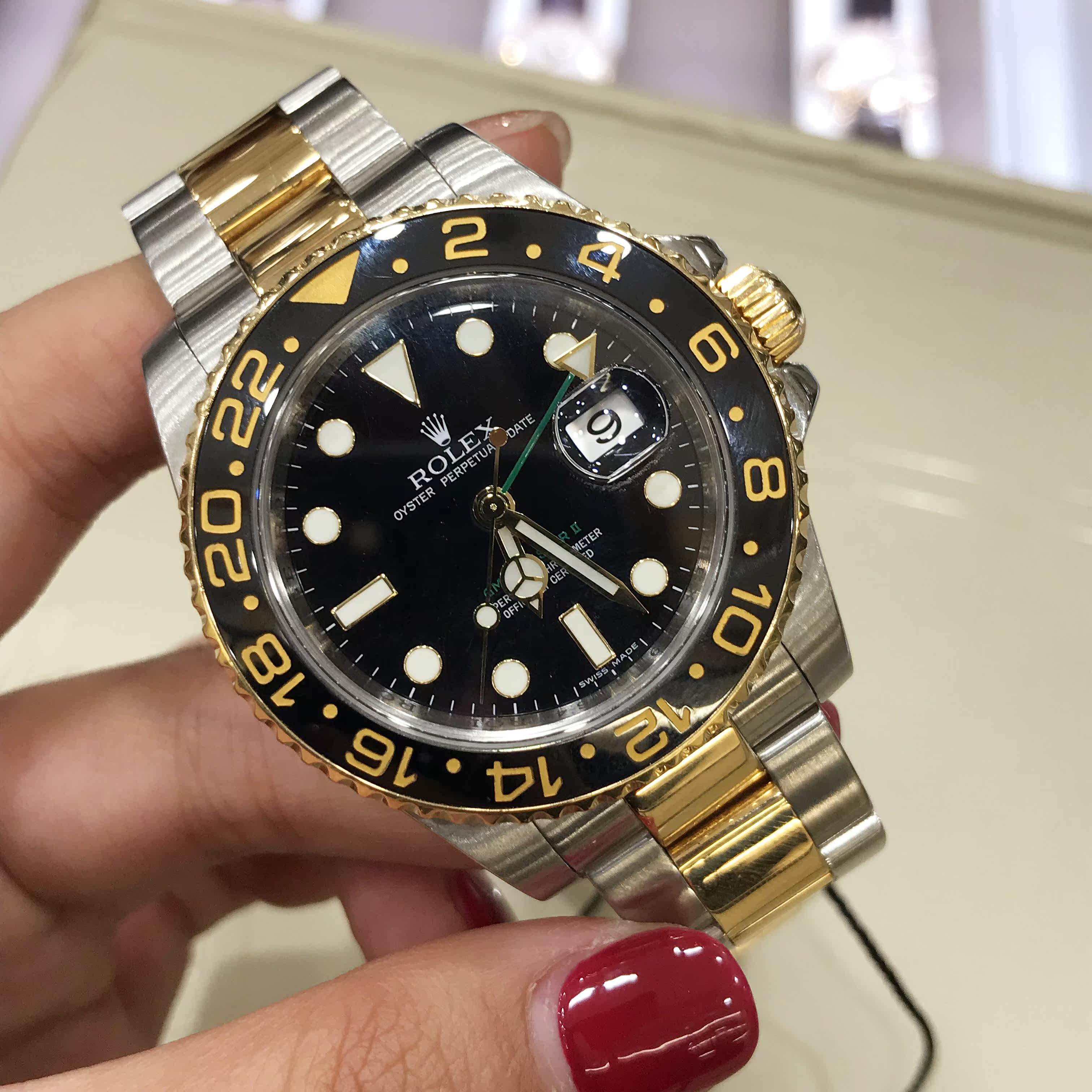 二手正品现货劳力士rolex潜航者116613黑水鬼 间金自动机械男表