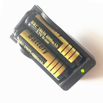 Strong light flashlight 18650 rechargeable lithium battery 3 7V 3000mah plus 18650 double slot charger travel double charge