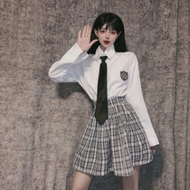 2020 Spring and Autumn New Japanese Harajuku retro tie Academy style white shirt women long sleeve design sense niche shirt