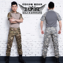 Wolf Warriors frog suit short sleeve suit men camouflage T-shirt pants CP Special Forces field training uniform ACU military uniform summer dress