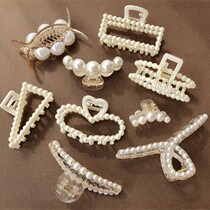 Korean ins Pearl hairclip edge clip girl back head big and small hair grab hair hairclip grab clip hairpin headwear