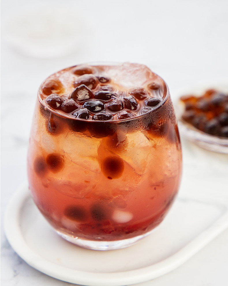 寒天qq晶球原味黑糖味晶球果冻免煮珍珠 爱玉冻水晶奶茶专用蒟蒻_一起