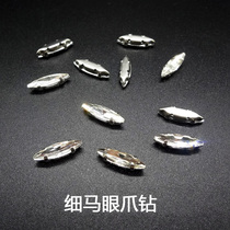 High-grade glass hand seam drill glass horse eye 4 * 15MM claw drill wedding wedding shoes DIY neckline drill handmade material