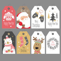Amazon Christmas painted paper hanging card Christmas tree decoration label hanging card variety