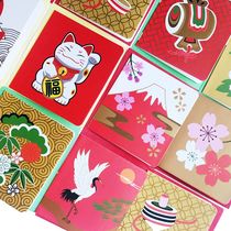 Japanese style New Year greeting card Chinese style cute Mini Christmas New Year Greeting card Thank You card 96 pieces