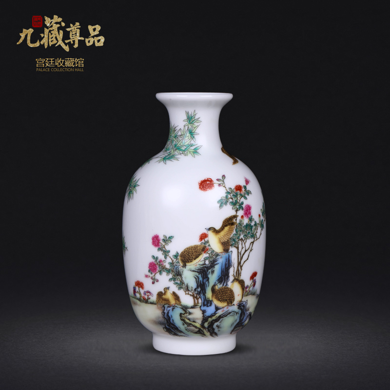 Jingdezhen ceramics imitation the qing qianlong colored enamel ten bamboo treasure peace sitting room adornment handicraft furnishing articles collection