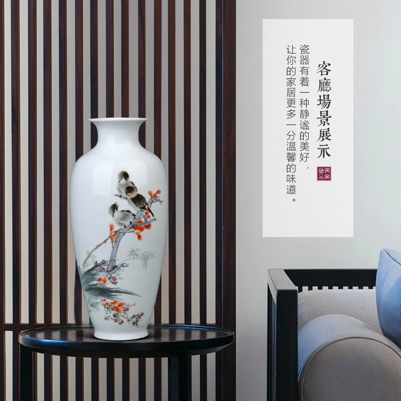 Master hand made enamel thin body painting of flowers and a bottle of jingdezhen ceramics Chinese style living room TV cabinet porch is decorated furnishing articles