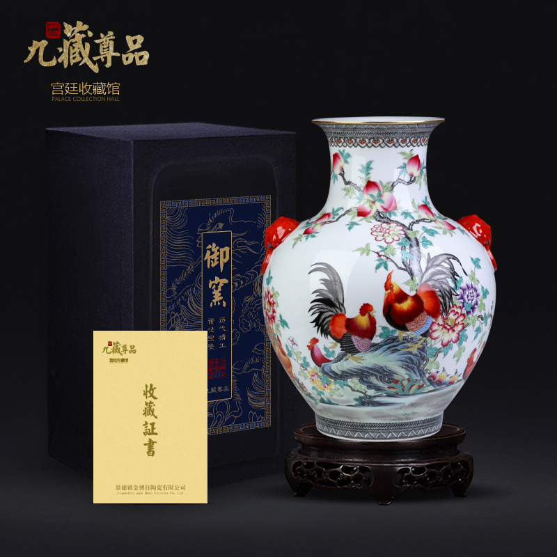 Jingdezhen ceramics vase prosperous Chinese style living room porch TV ark of tea table flower adornment furnishing articles