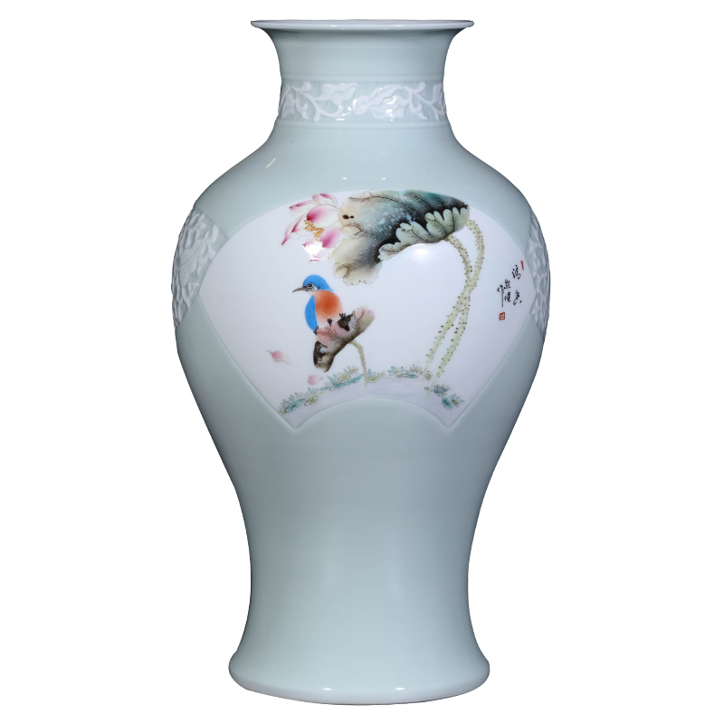 The Master of jingdezhen ceramics hand - made vases, new Chinese style living room porch TV ark, flower arranging decoration as furnishing articles